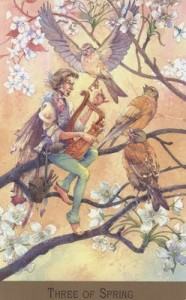 Lá Three of Spring - Victorian Fairy Tarot 178