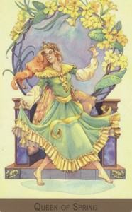 Lá Queen of Spring - Victorian Fairy Tarot 176