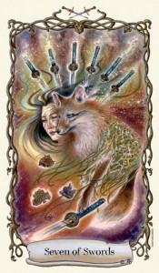 Lá Seven of Swords - Fantastical Creatures Tarot 38