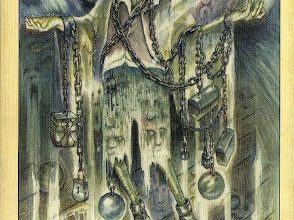 Lá 15. Chains - Ghosts and Spirits Tarot 8
