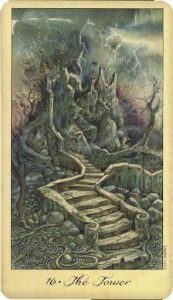 Lá 16. The Tower - Ghosts and Spirits Tarot 4