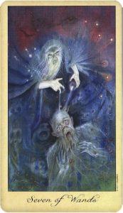 Lá Seven of Wands - Ghosts and Spirits Tarot 4
