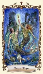 Lá Two of Cups - Fantastical Creatures Tarot 4