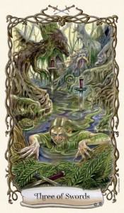 Lá Three of Swords - Fantastical Creatures Tarot 4