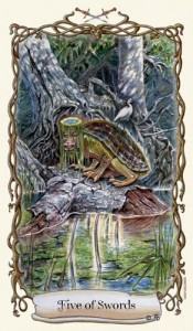 Lá Five of Swords - Fantastical Creatures Tarot 4