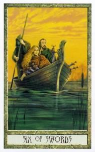Lá Six of Swords - Druidcraft Tarot 4