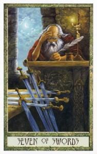 Lá Seven of Swords - Druidcraft Tarot 4