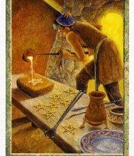 Lá Eight of Pentacles - Druidcraft Tarot 10
