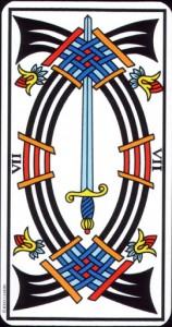 Lá 7 of Swords - Tarot of Marseilles 4