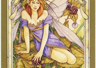 Lá Queen of Pentacles - Mystic Faerie Tarot 9