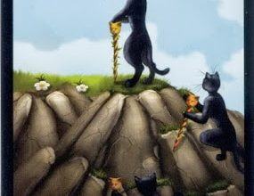 Lá Three of Wands - Black Cats Tarot 16