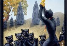 Lá Six of Wands - Black Cats Tarot 24