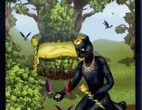 Lá Queen of Wands - Black Cats Tarot 16