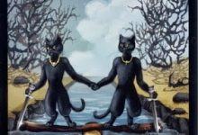 Lá Two of Swords - Black Cats Tarot 17
