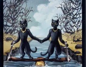 Lá Two of Swords - Black Cats Tarot 21