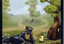 Lá Six of Pentacles - Black Cats Tarot 18