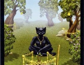 Lá Seven of Pentacles - Black Cats Tarot 17