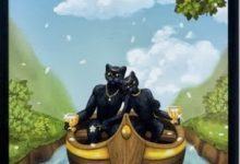 Lá Two of Cups - Black Cats Tarot 22