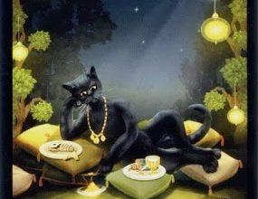 Lá Four of Cups - Black Cats Tarot 10