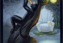 Lá Queen of Cups - Black Cats Tarot 9